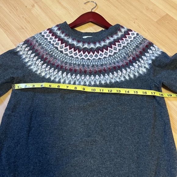 J. Jill Fair Isle Nordic Midi Sweater Dress Grey/Charcoal Size Small - Picture 5 of 6
